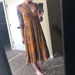 Floral mustard yellow dress Size Small